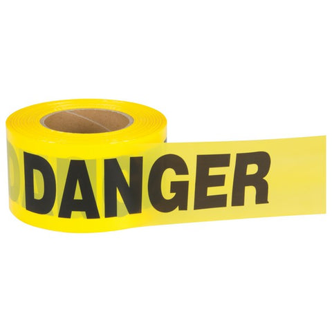 Ruban pour barricade «DANGER», bilingue, 3" large x 1000' long, noir sur jaune