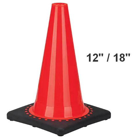 Cônes de signalisation de première qualité, 12" ou 18", Orange