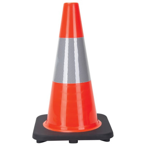 Cône de signalisation, 18", Orange, Bande réfléchissante 6"