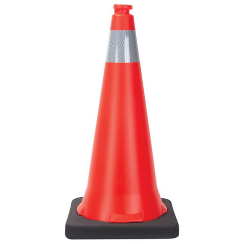Cône de signalisation, 28", Orange, Bande réfléchissante 4"