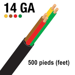 Câble de remorque gainé noir (4 conducteurs) - 500 pieds