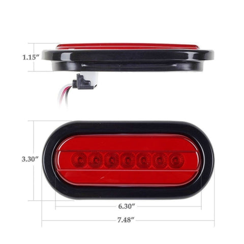 Lumière DEL pour camion et remorque 2 po x 4 po rouge