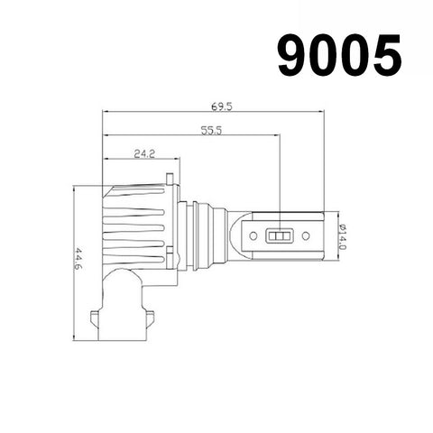 Ampoule de phare DEL 9005, paquet de 2