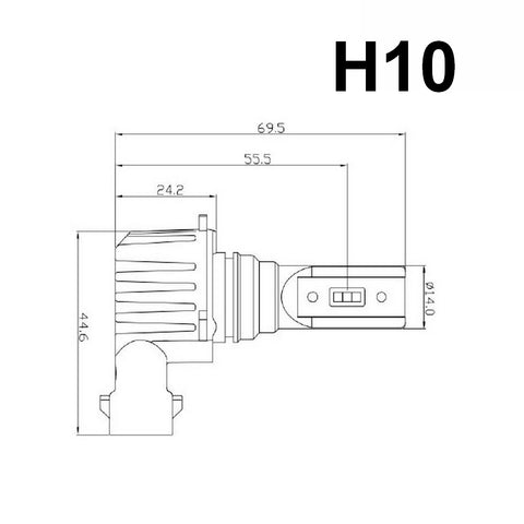 Ampoule de phare DEL H10, paquet de 2