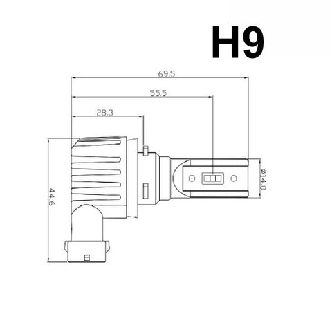 Ampoule de phare DEL H9, paquet de 2