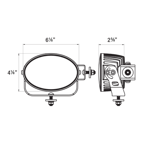 Lampe de travail - Faisceau étroit DEL - Série chauffante - 6600 LM