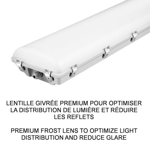Luminaire étanche DEL 4' 85W 5000K IP66 Dimmable