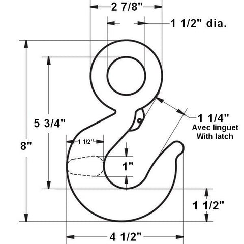 Crochet de levage 4 1/2 Ton