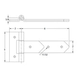 Penture à lame - 8,00" x 2,00" - Plaqué zinc
