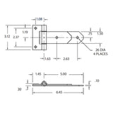 Penture à lame - talon 2 trous - Acier inoxydable