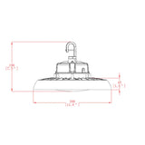 Luminaire industriel UFO Highbay Dome V2 200-150-100 W 120-347 V 50 K Noir givré 120 °C 0-10 V