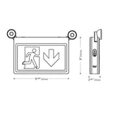 Sortie d'urgence avec homme courant