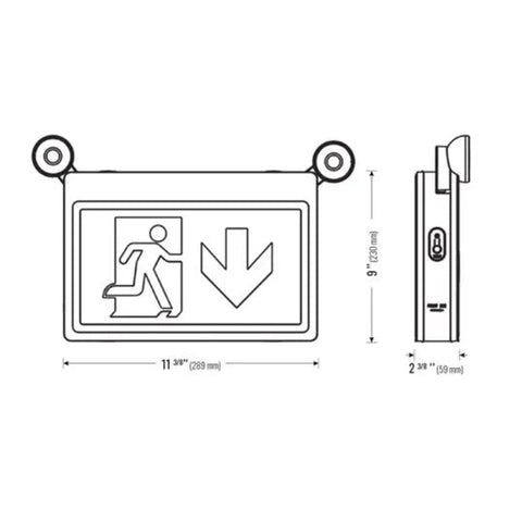 Sortie d'urgence avec homme courant