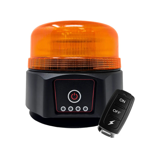 Gyrophare stroboscopique magnétique rechargeable Arenco avec télécommande, idéal pour véhicules de chantier et urgence