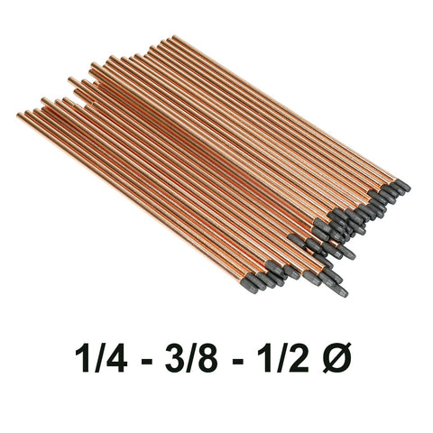 Électrodes de gougeage air-arc au carbone, 1/4" 3/8" 1/2" dia - WELD-MATE
