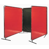 Écran et cadre pour soudage, Orange, 6' x 6' - WELD-MATE