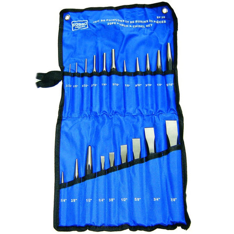 Ensemble de poinçons et ciseaux à froid - 20 pièces