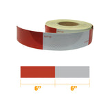 Ruban de signalisation 5 cm (rouge/argent) - Rouleau de 45,7 m