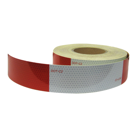 Ruban de signalisation 5 cm (rouge/argent) - Rouleau de 45,7 m
