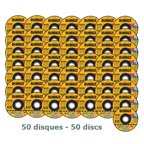 Lot de 50 disque à tronçonner des métaux DeWalt 5" x 0,045" en oxyde d'aluminium (Type 1)