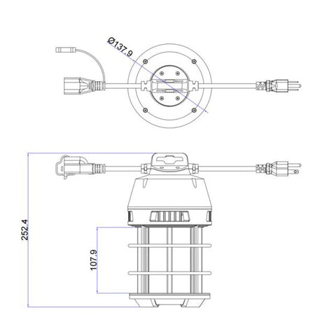 Luminaire ou lampe de travail, 100W 120V 50K