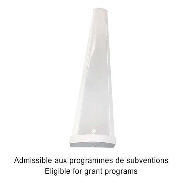 Luminaire enveloppant DEL, 4 pieds 40-30-20W 120-347V 3500-4000-5000K Blanc givré, culot 1 broche, dimmable 0-10V