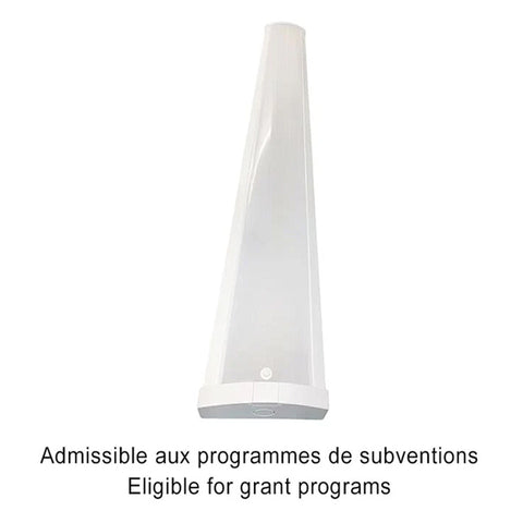 Luminaire enveloppant DEL, 4 pieds 40-30-20W 120-347V 3500-4000-5000K Blanc givré, culot 1 broche, dimmable 0-10V