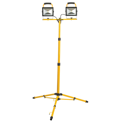 Projecteur double DEL de 40 W (4800 lumens) Outil Aurora sur trépied télescopique jaune