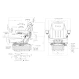 Siège opérateur ergonomique - Série TS - Suspension pneumatique - Rotation 20° droite/gauche - TS3510
