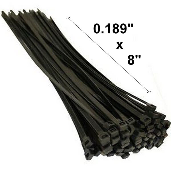 Attache autobloquante ( Tie wrap ) HD Dupont noir en nylon 0.189" x 8"