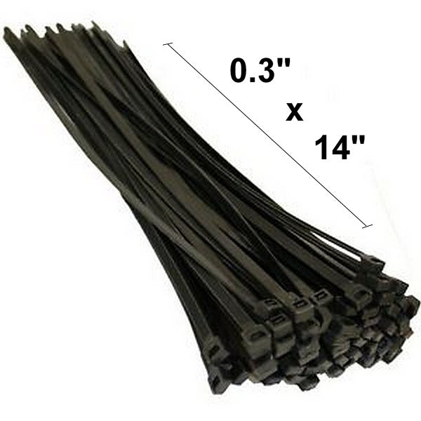 Attache autobloquante ( Tie wrap ) HD Dupont noir en nylon 0.3" x 14"